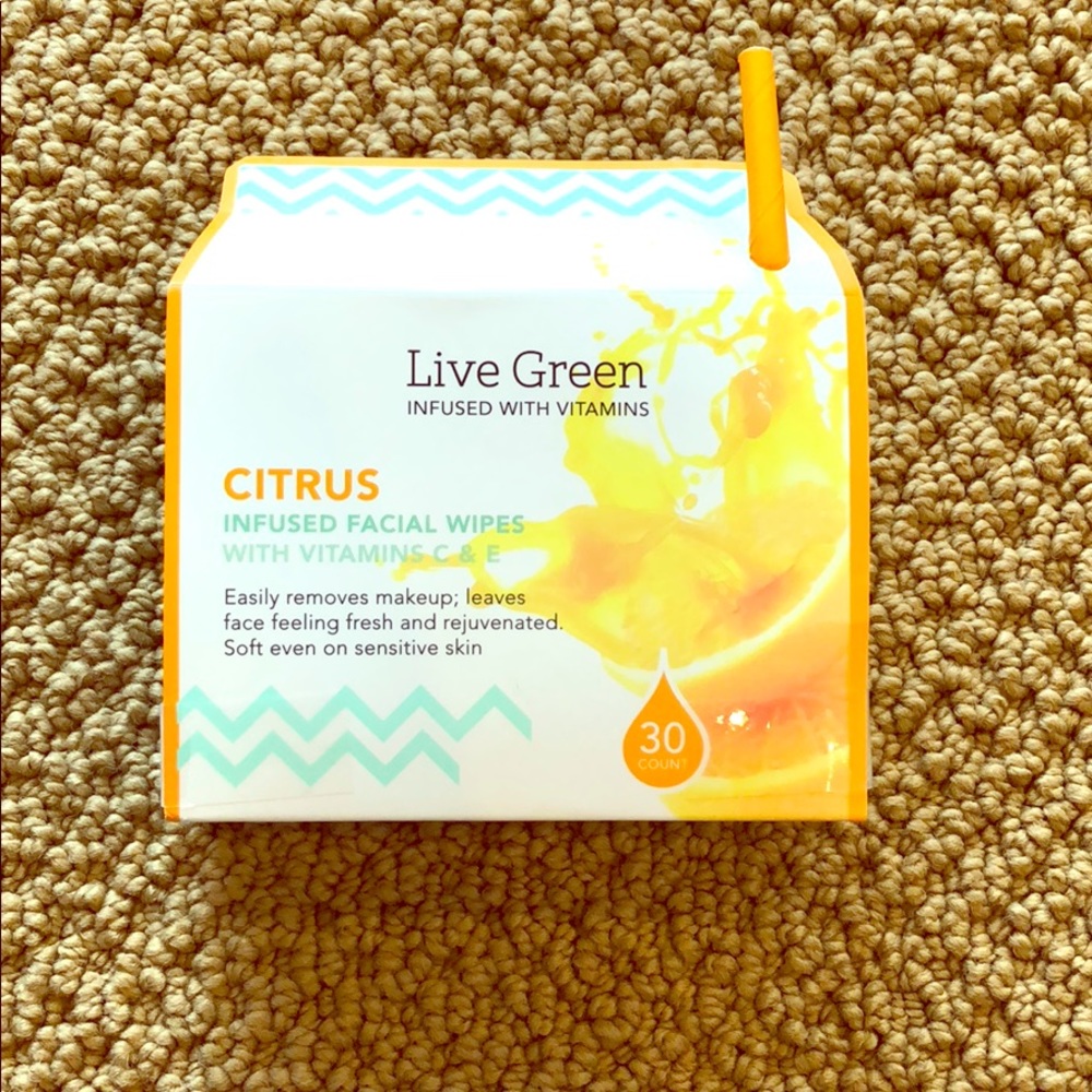 Live Green Citrus Infused Facial Wipes
